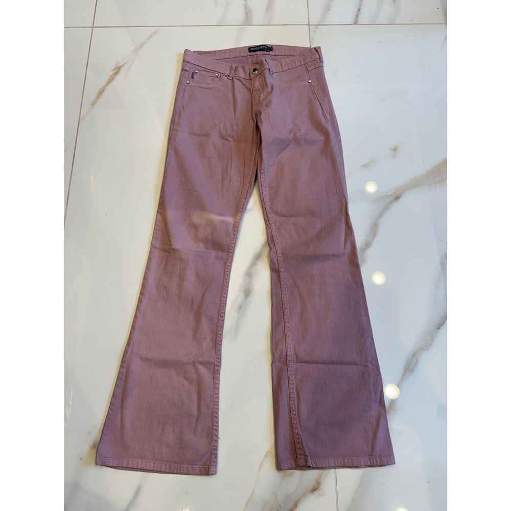 Bisou‎ Bisou Michele Bohbot Mauve Purple Flare Jeans Low Rise Y2K Size 4